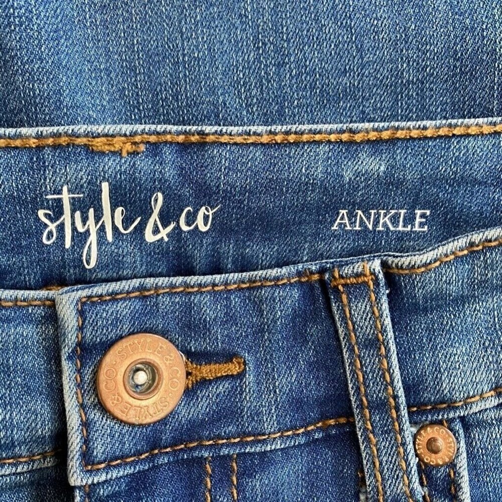 Style & Co Ankle Jeans Blue Medium Wash High 6 P - Picture 5 of 8